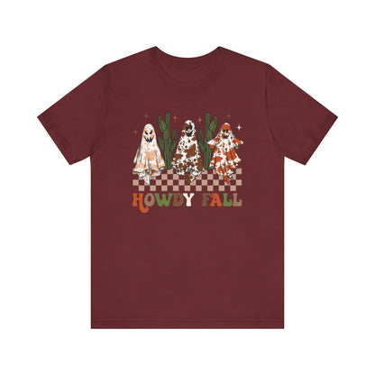 Howdy Fall Retro Ghost Shirt – Western Cowboy Cowgirl Halloween Tee