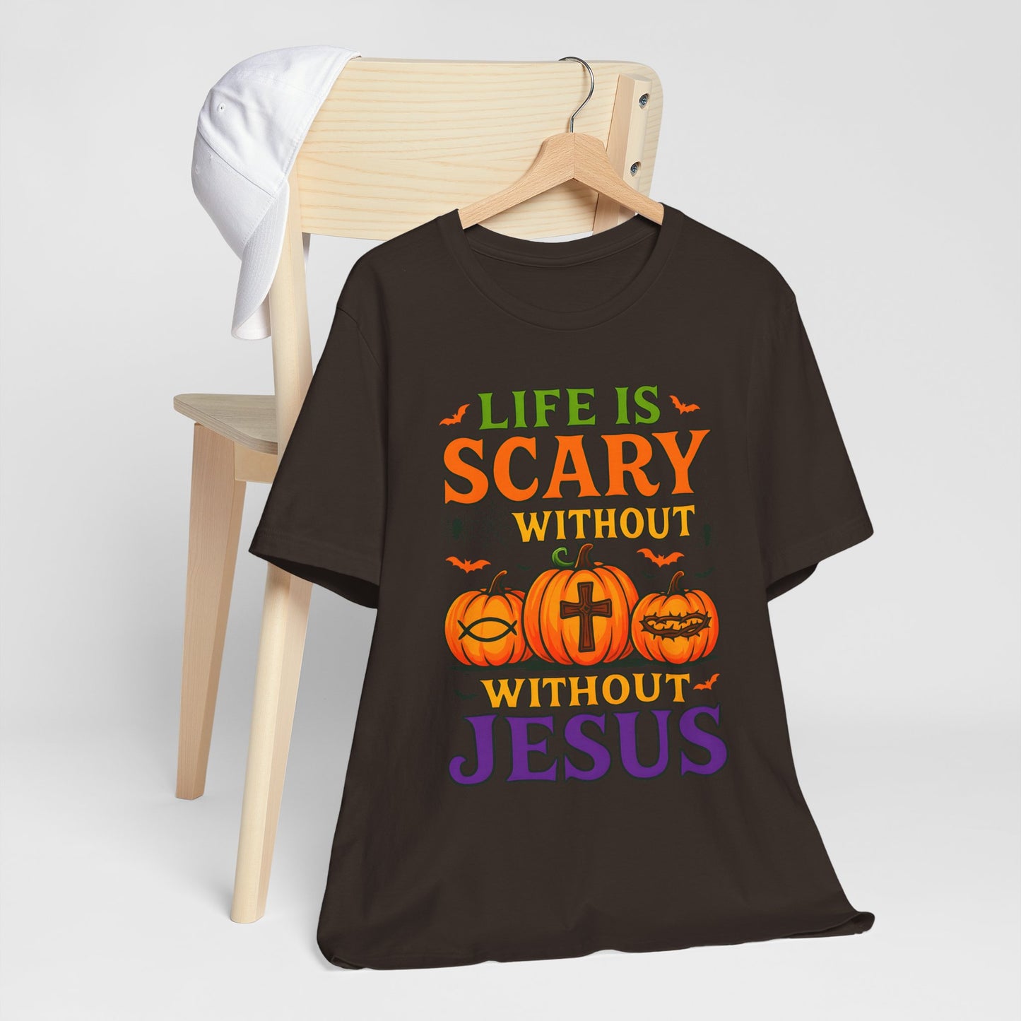 Life Is Scary Without Jesus Shirt – Christian Pumpkin Halloween Faith Tee