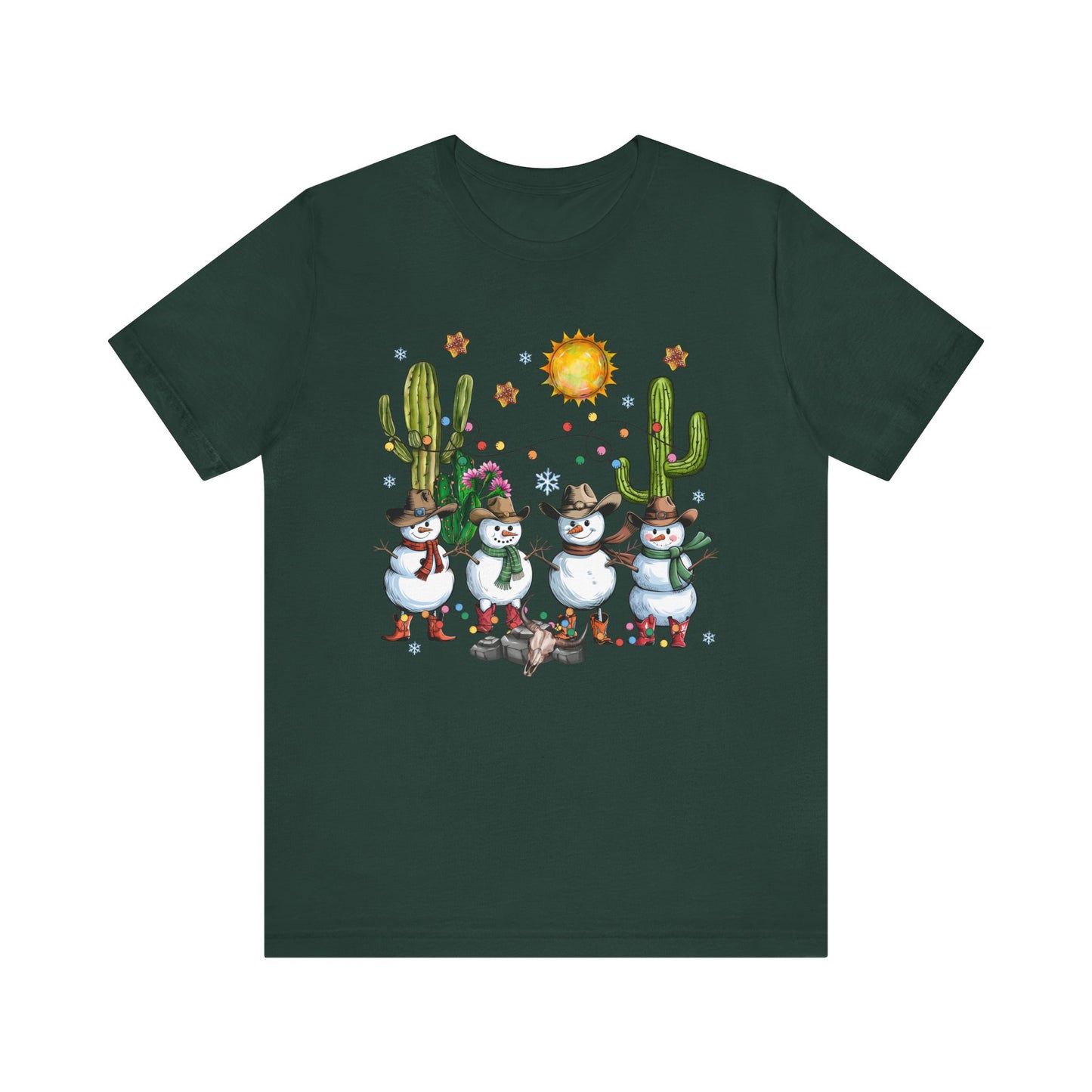 Snowman Cowboy Christmas Shirt – Western Howdy Holiday Tee for Kids & Boys