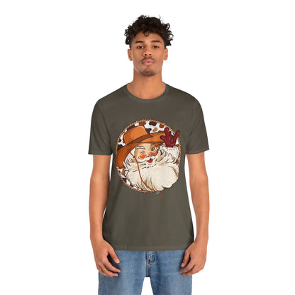 Retro Christmas Cowboy Santa Shirt – Groovy Western Howdy Holiday Tee