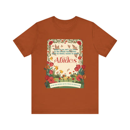 Abide in Me Shirt – Christian John 15:4 Bible Verse Floral Faith Graphic Tee