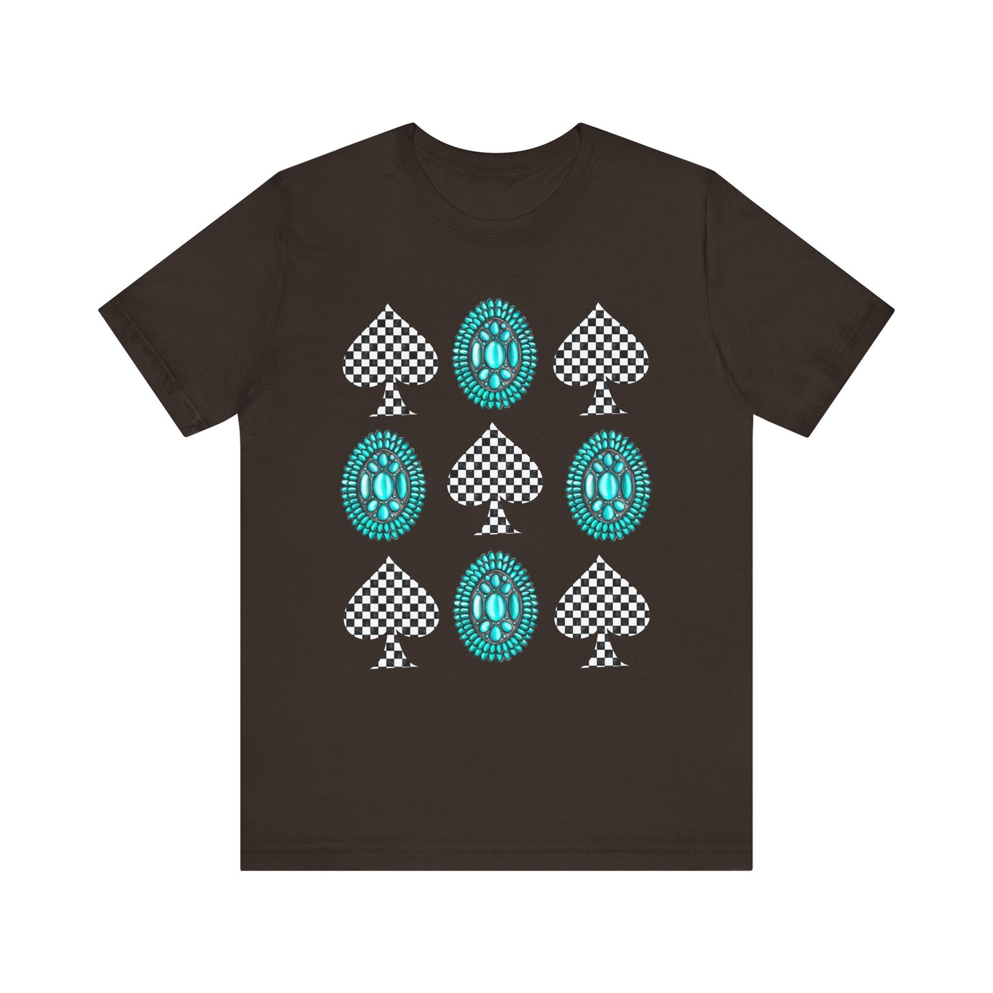 Western Turquoise Stone Shirt – Gemstone Playing Card Texas Rodeo Tee