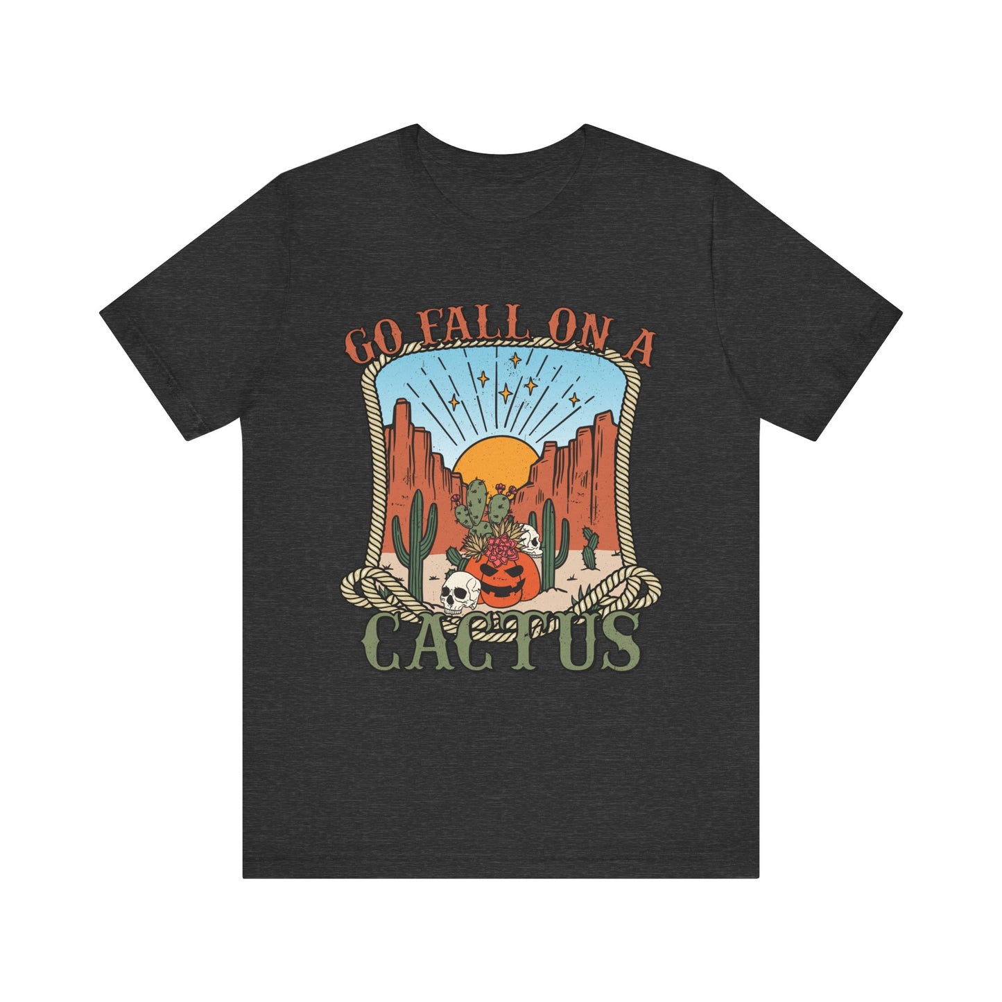 Go Fall On A Cactus Shirt Funny Western Pumpkin Halloween Howdy Tee