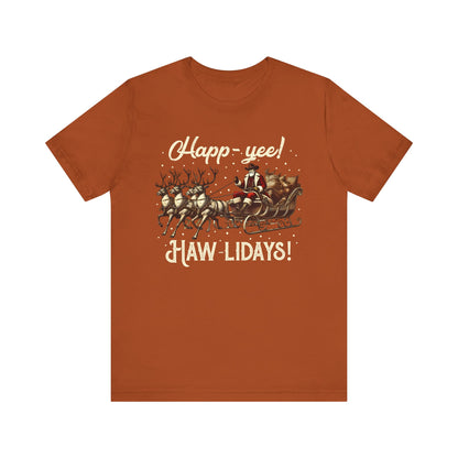 Happy Yeehaw Holidays Shirt – Funny Western Howdy Santa Christmas Tee