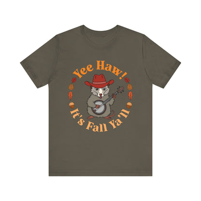 Yee Haw It’s Fall Y’all Shirt – Funny Possum Country Western Rodeo Tee