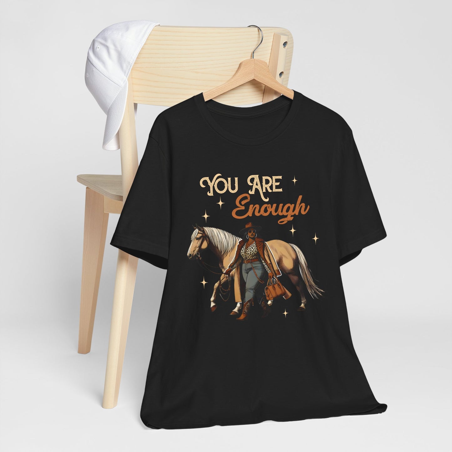 You Are Enough Shirt – Christian Bible Black Cowgirl Western Texas Tee