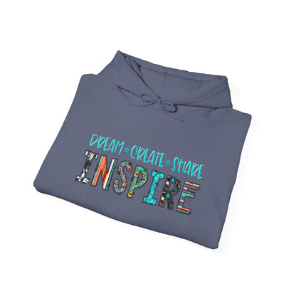 Dream Create Share Inspire Hoodie – Motivational Teacher Western Pullover