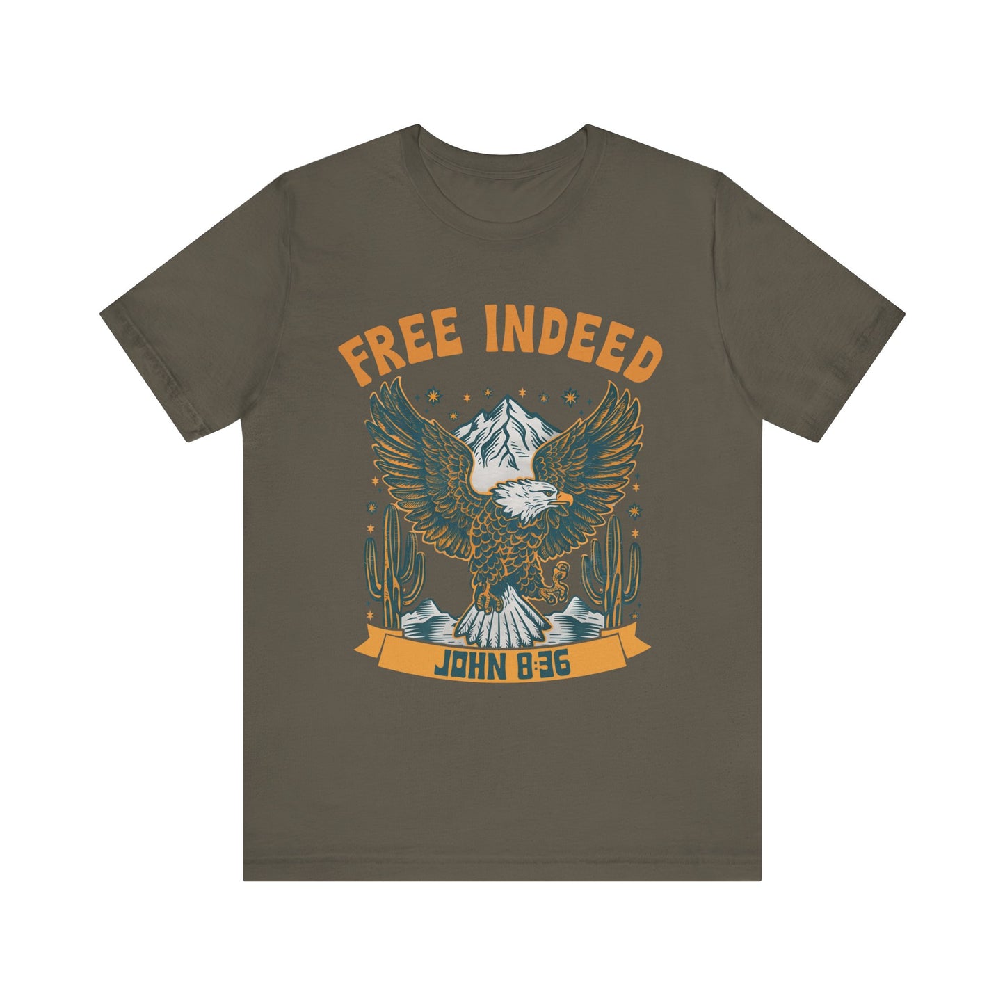 Free Indeed Shirt – Vintage John 8:36 Christian Eagle Bible Prayer Tee