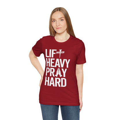 Lift Heavy Pray Hard Cross Nails Trendy Christ Gym Vintage T-Shirt