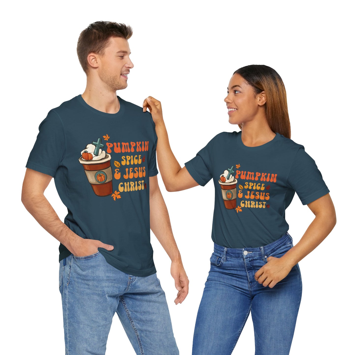 Pumpkin Spice Latte & Jesus Christ Shirt – Groovy Christian Fall Thanksgiving Tee