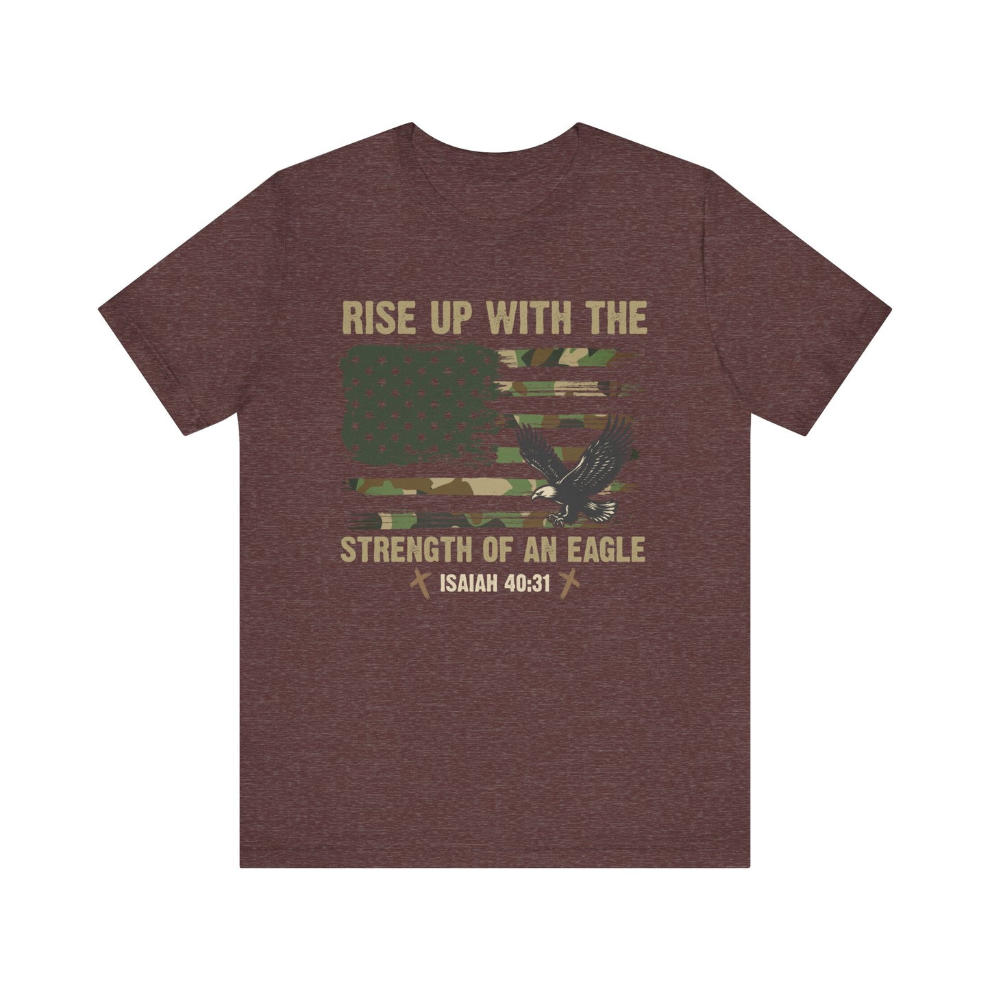 Rise Up with Strength Eagle Shirt – Isaiah 40:31 USA Flag Patriotic Christian Tee