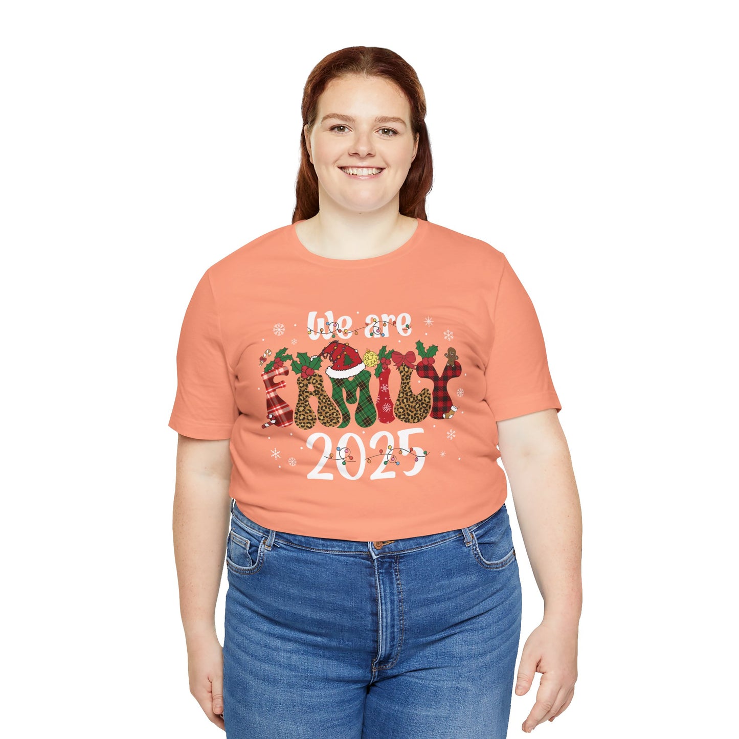 Retro Groovy We Are Family Christmas Shirt – Funky Reindeer Matching Holiday Tee