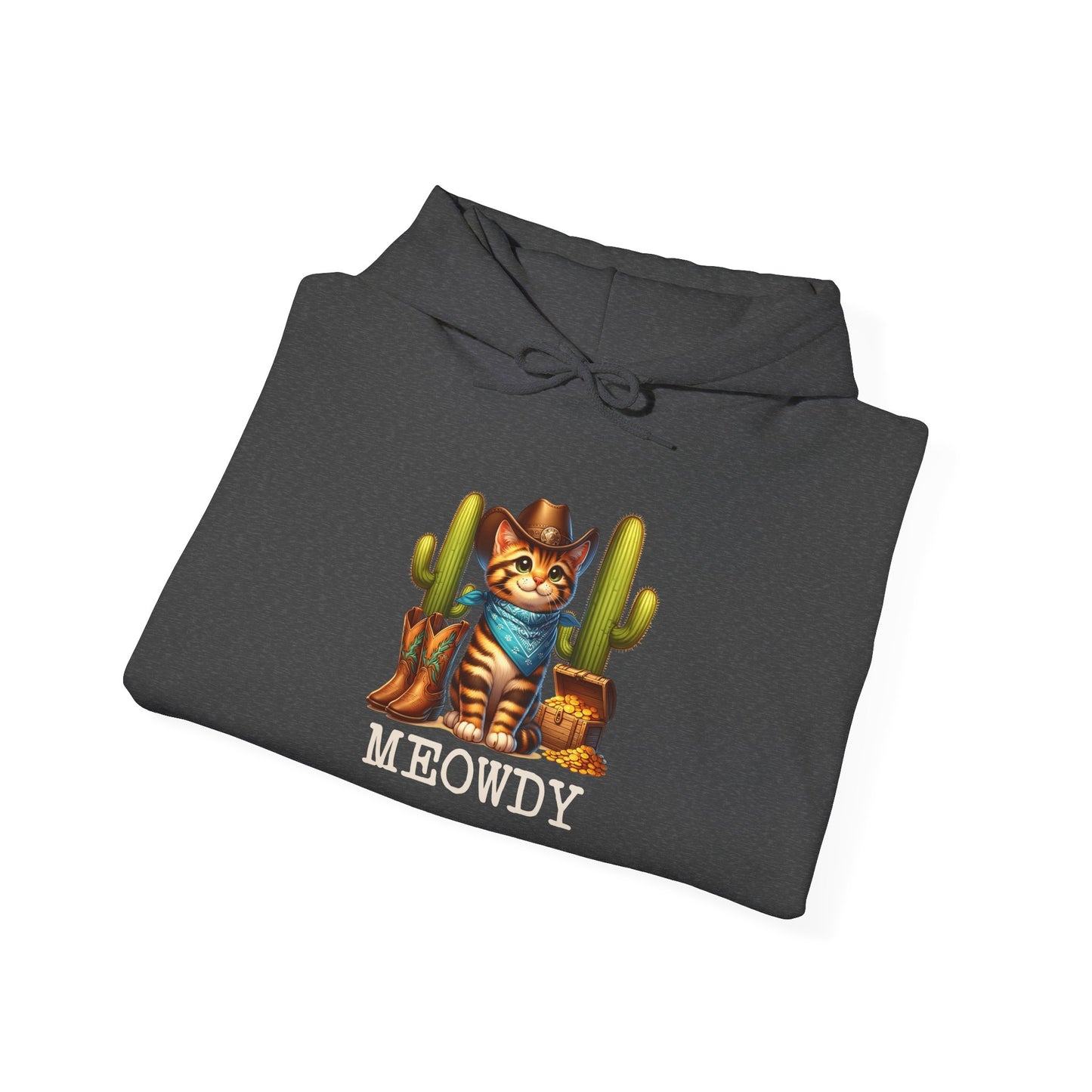 Meowdy Cowboy Cat Hoodie – Western Howdy Southern Country Cactus Pullover