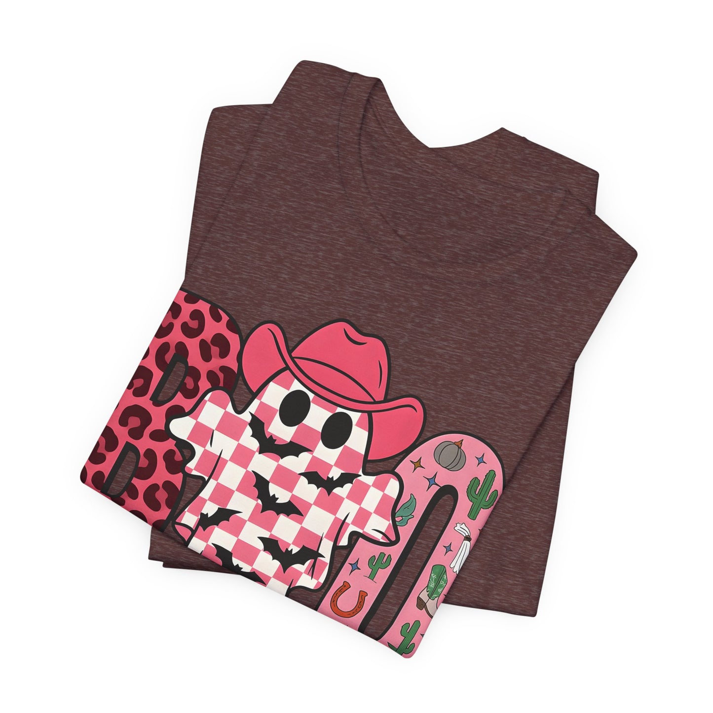 Pink BOO Shirt – Western Ghost Cowgirl Hat Halloween Tee