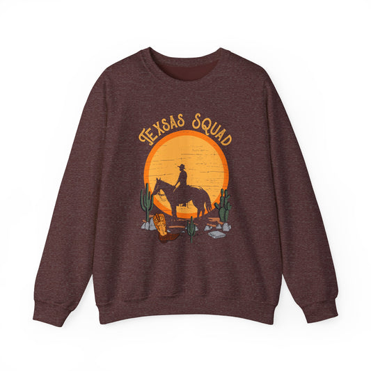 Texas Squad Cowboy Sweatshirt – Riding Horse Howdy Western Rodeo Pullover