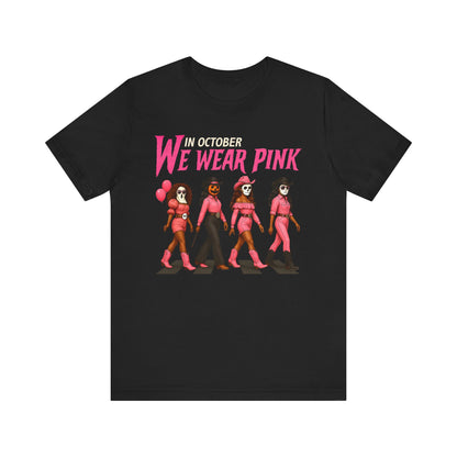 In October We Wear Pink Shirt – Spooky Cowgirl Western Halloween Tee