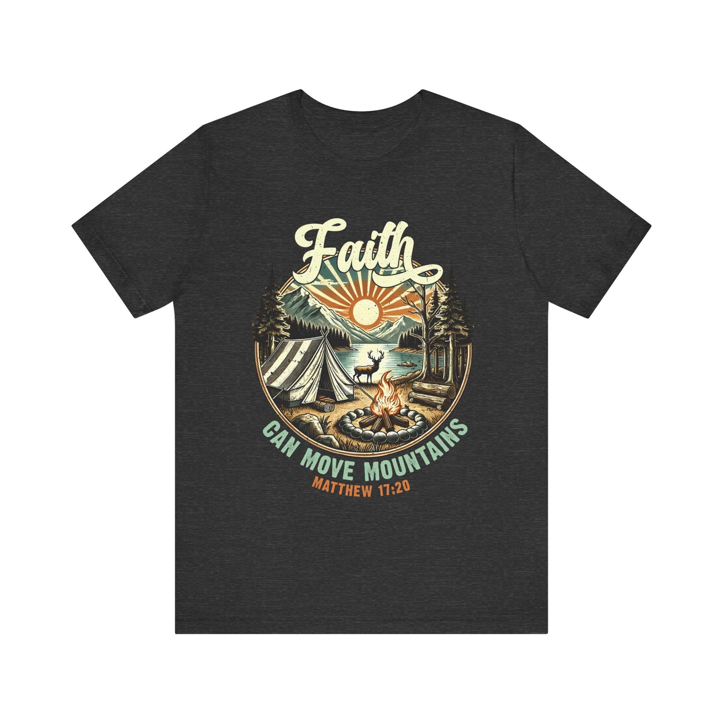 Faith Can Move Mountains Shirt – Matthew 17:20 Retro Christian Jesus Tee