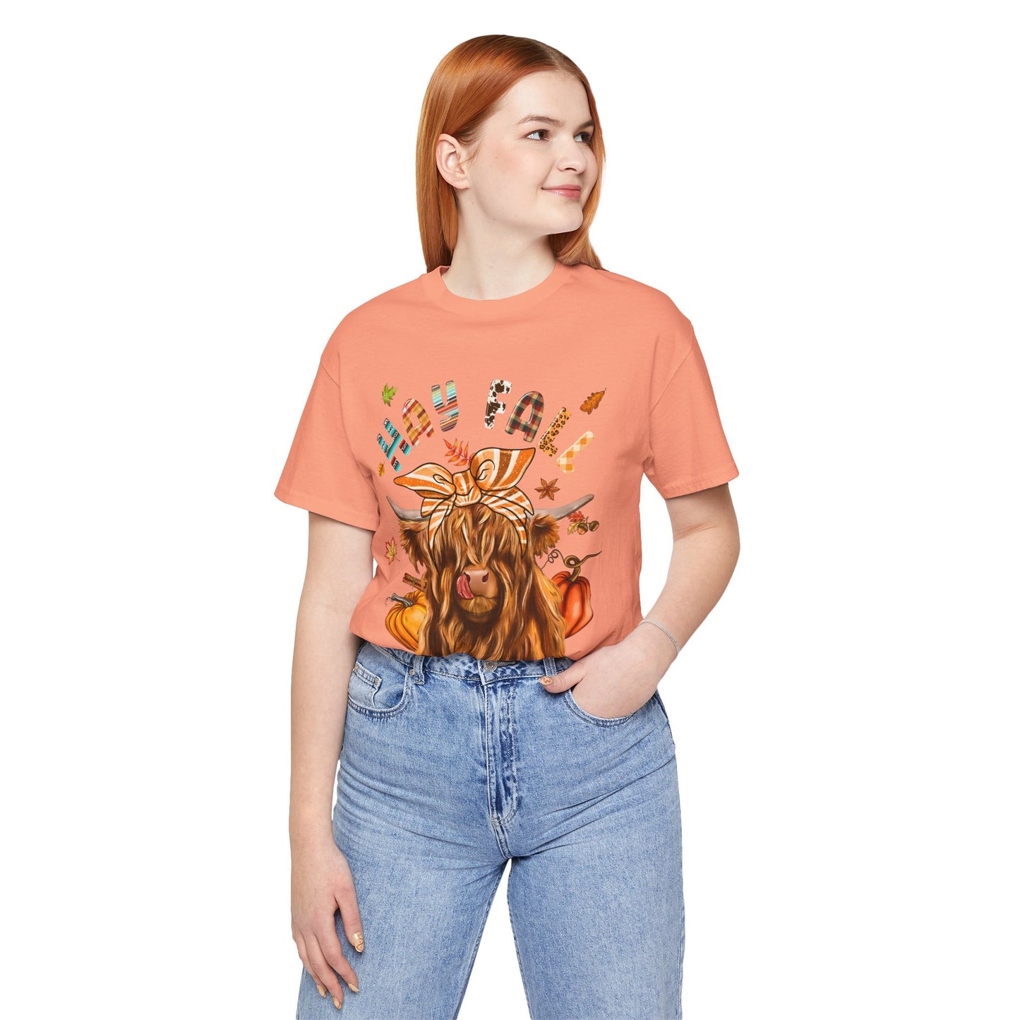 Hay Fall Highland Cow Shirt – Thankful Heifer Cute Farm Girl Thanksgiving Tee