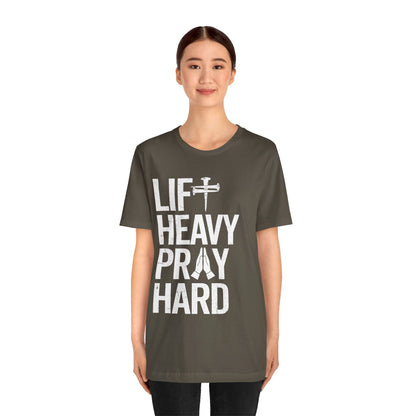 Lift Heavy Pray Hard Cross Nails Trendy Christ Gym Vintage T-Shirt