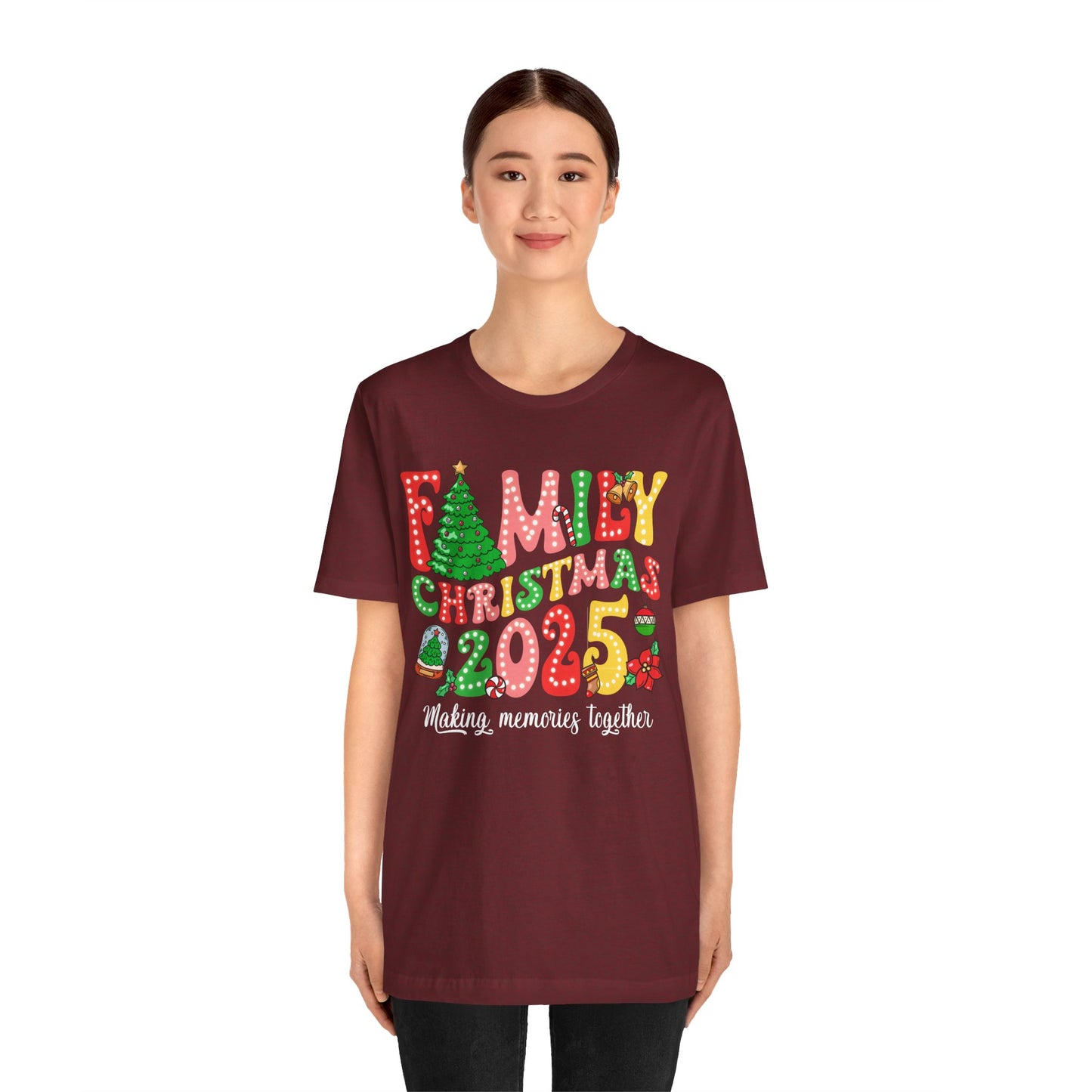 Family Christmas 2025 Shirt – Retro Groovy Xmas Lights Matching Holiday Tee