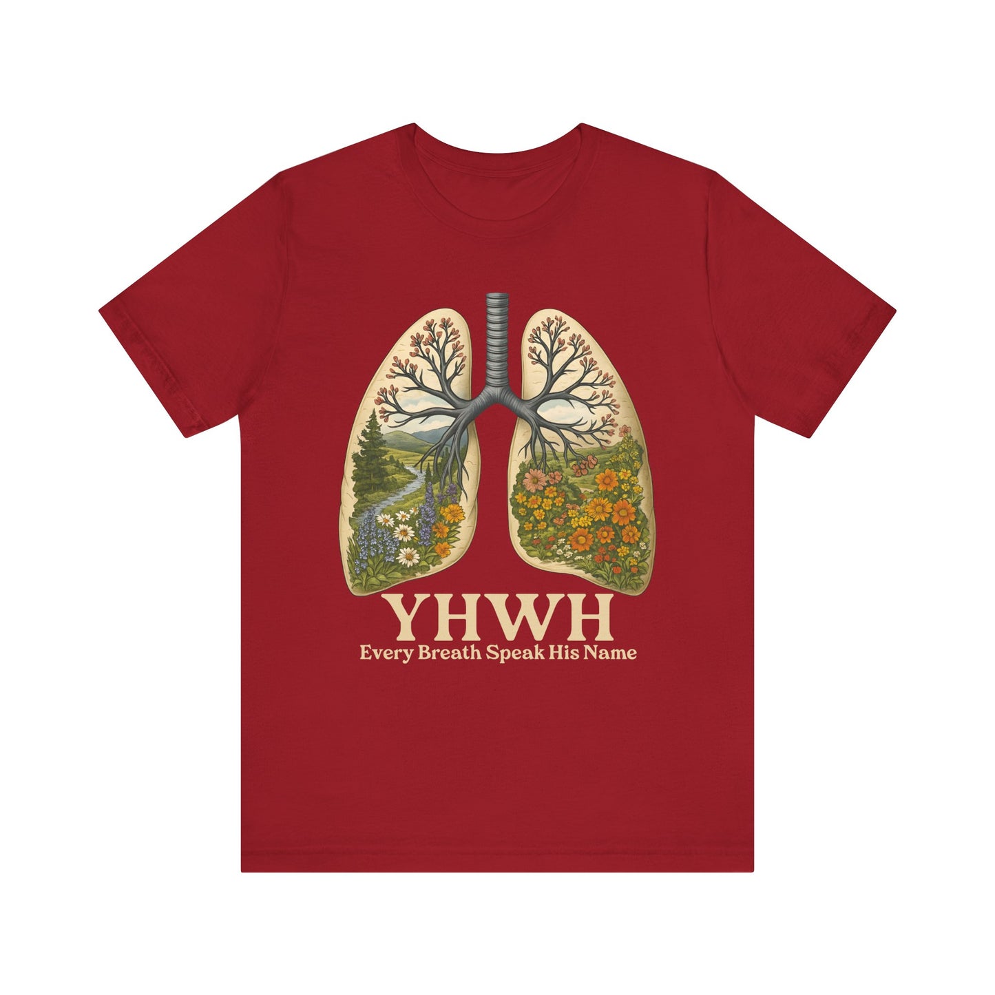 YHWH Every Breath Speaks His Name Shirt – Christian Forest Lungs Tee