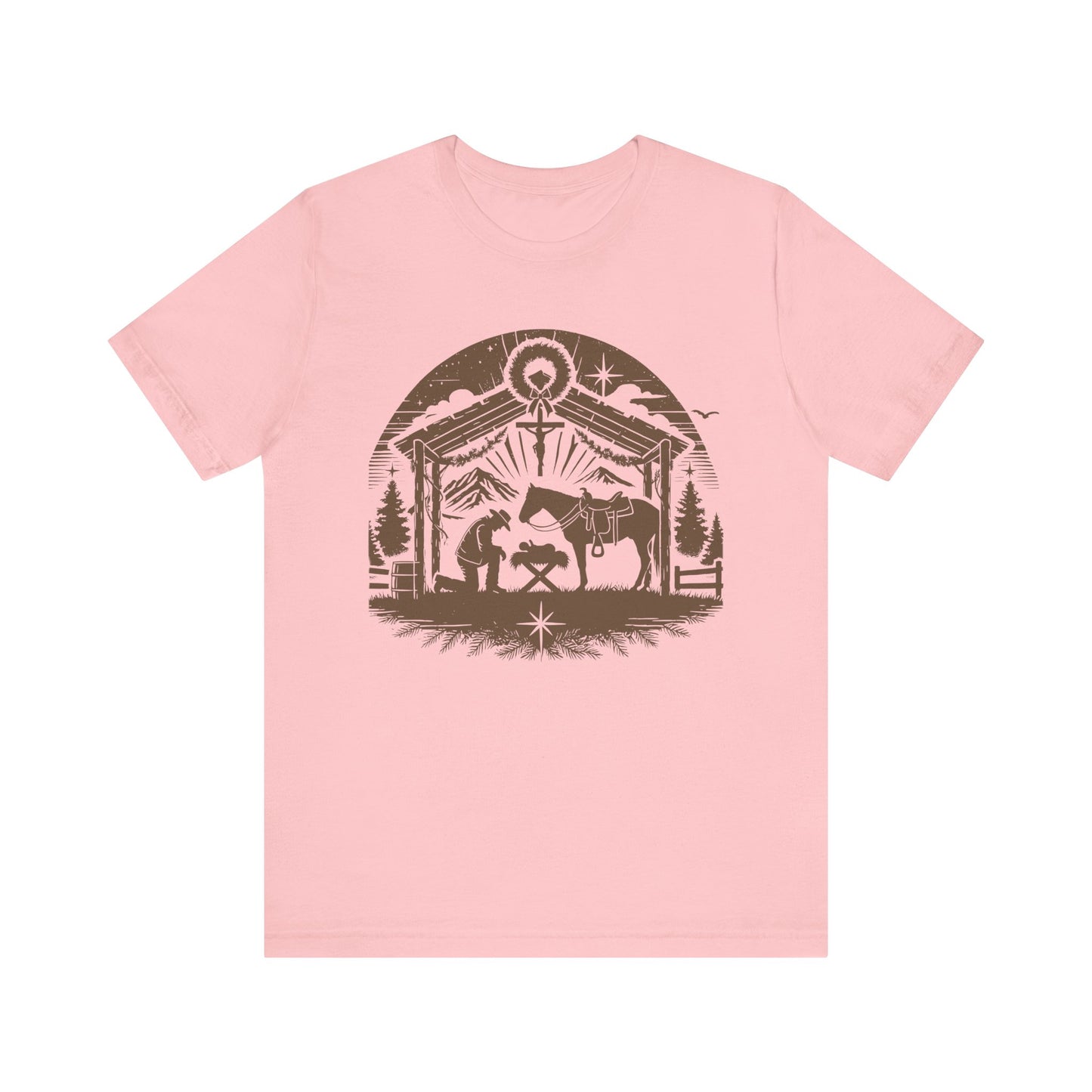 Praying Cowboy Christmas Shirt – Western Nativity Christian Holiday Tee