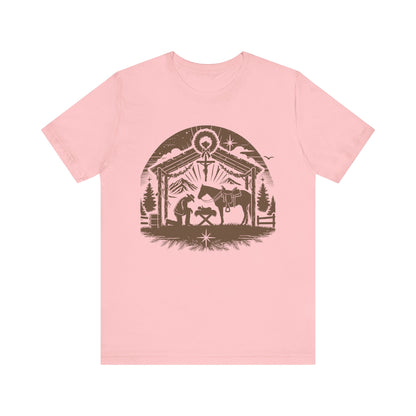 Praying Cowboy Christmas Shirt – Western Nativity Christian Holiday Tee