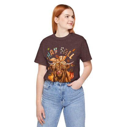 Hay Fall Highland Cow Shirt – Thankful Heifer Cute Farm Girl Thanksgiving Tee