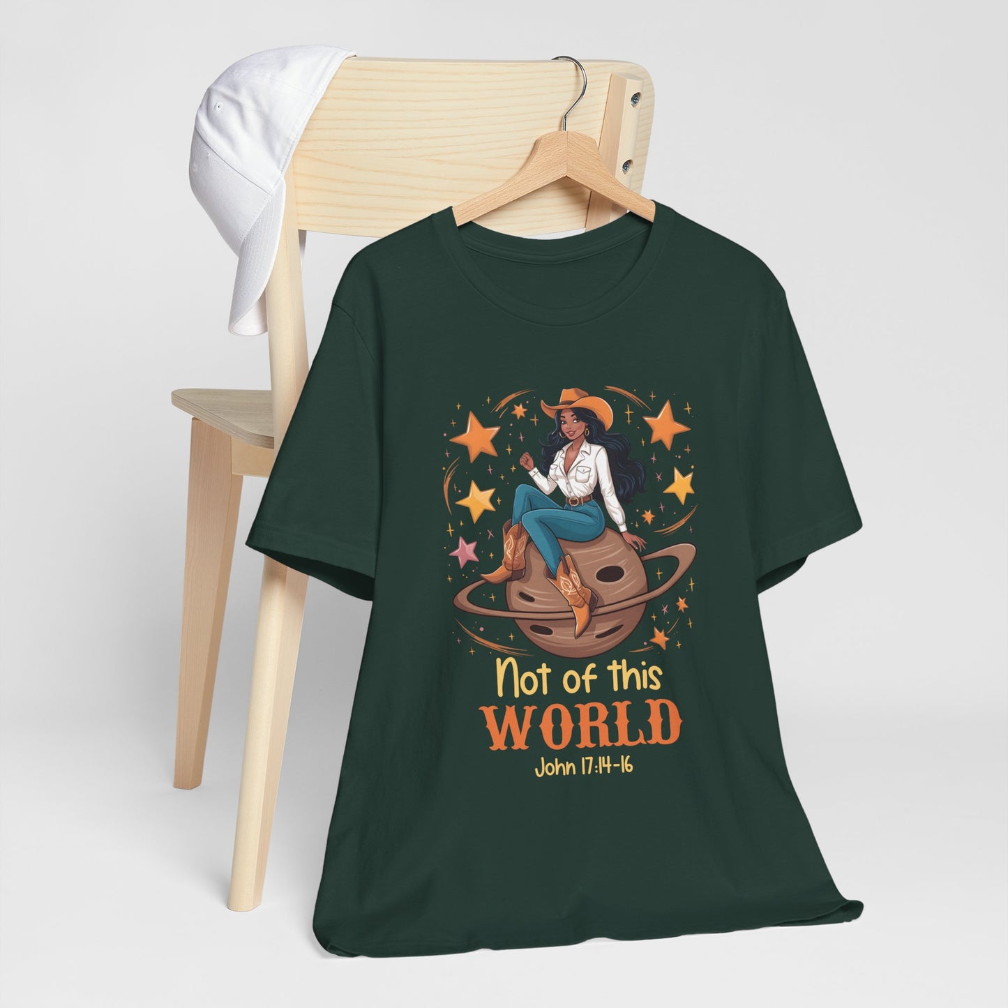 Not of This World Shirt – Cosmic Cowgirl Christian Melanin Texas Tee