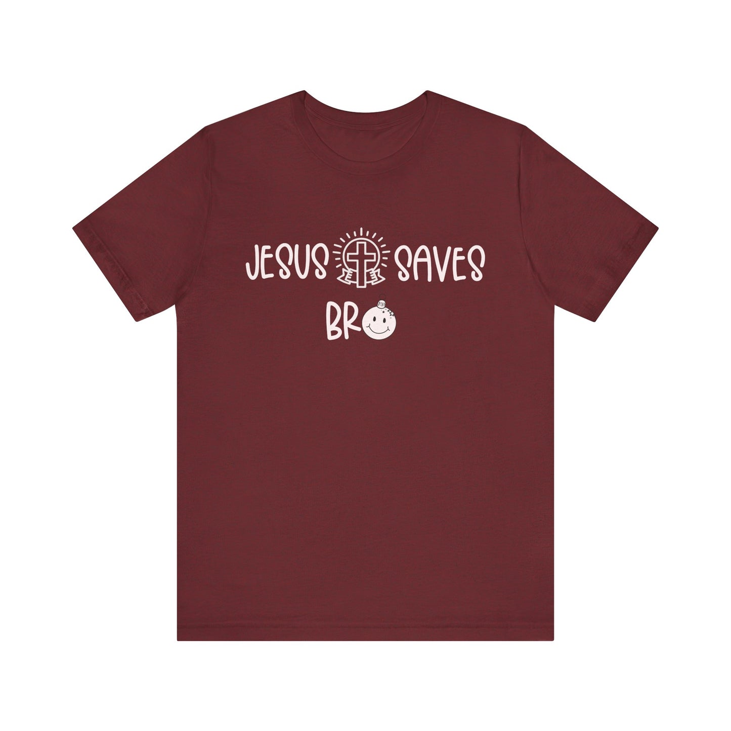 Jesus Saves Bro Shirt – Christian Cross Bold Faith Christmas Holiday Tee