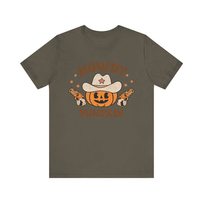 Howdy Pumpkin T-Shirt, Retro Western Cowboy Cowgirl Halloween Tee