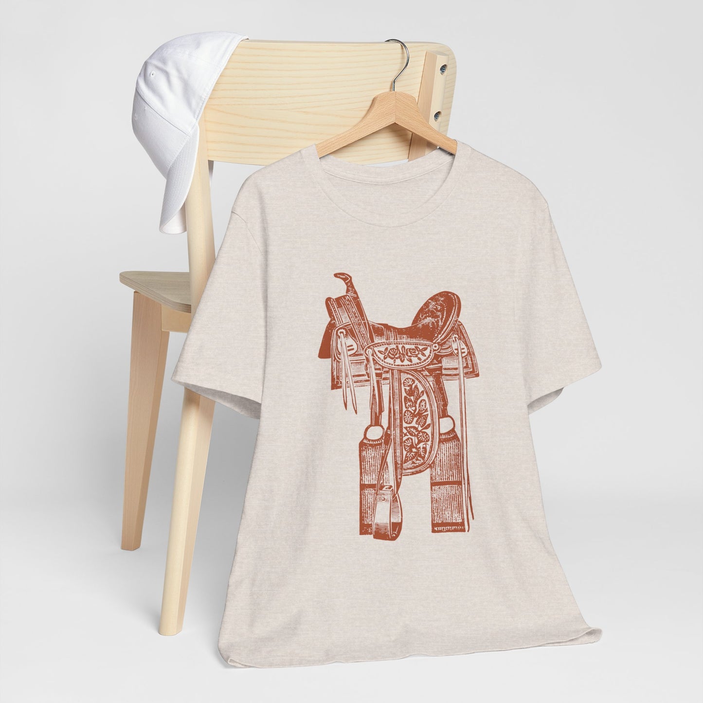 Floral Tooled Saddle Shirt – Western Horse Rodeo Cowgirl Cowboy Tee