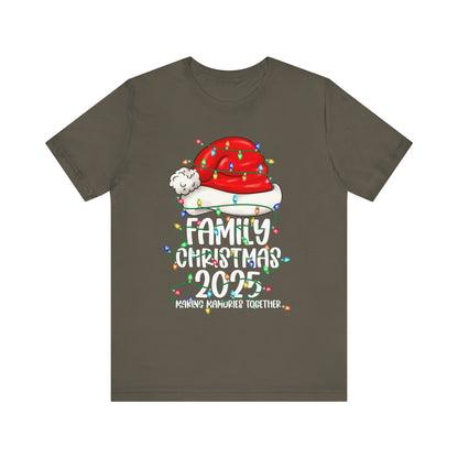 Family Christmas 2025 Shirt – Santa Hat & String Lights Matching Holiday Tee