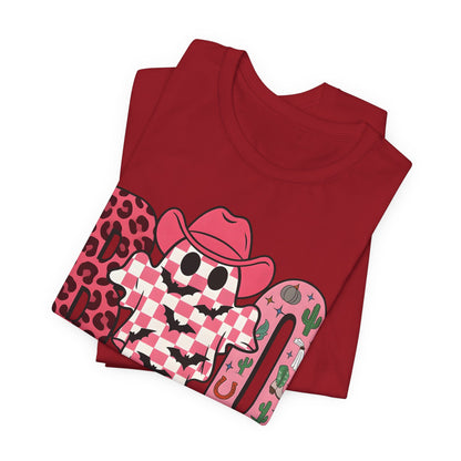 Pink BOO Shirt – Western Ghost Cowgirl Hat Halloween Tee
