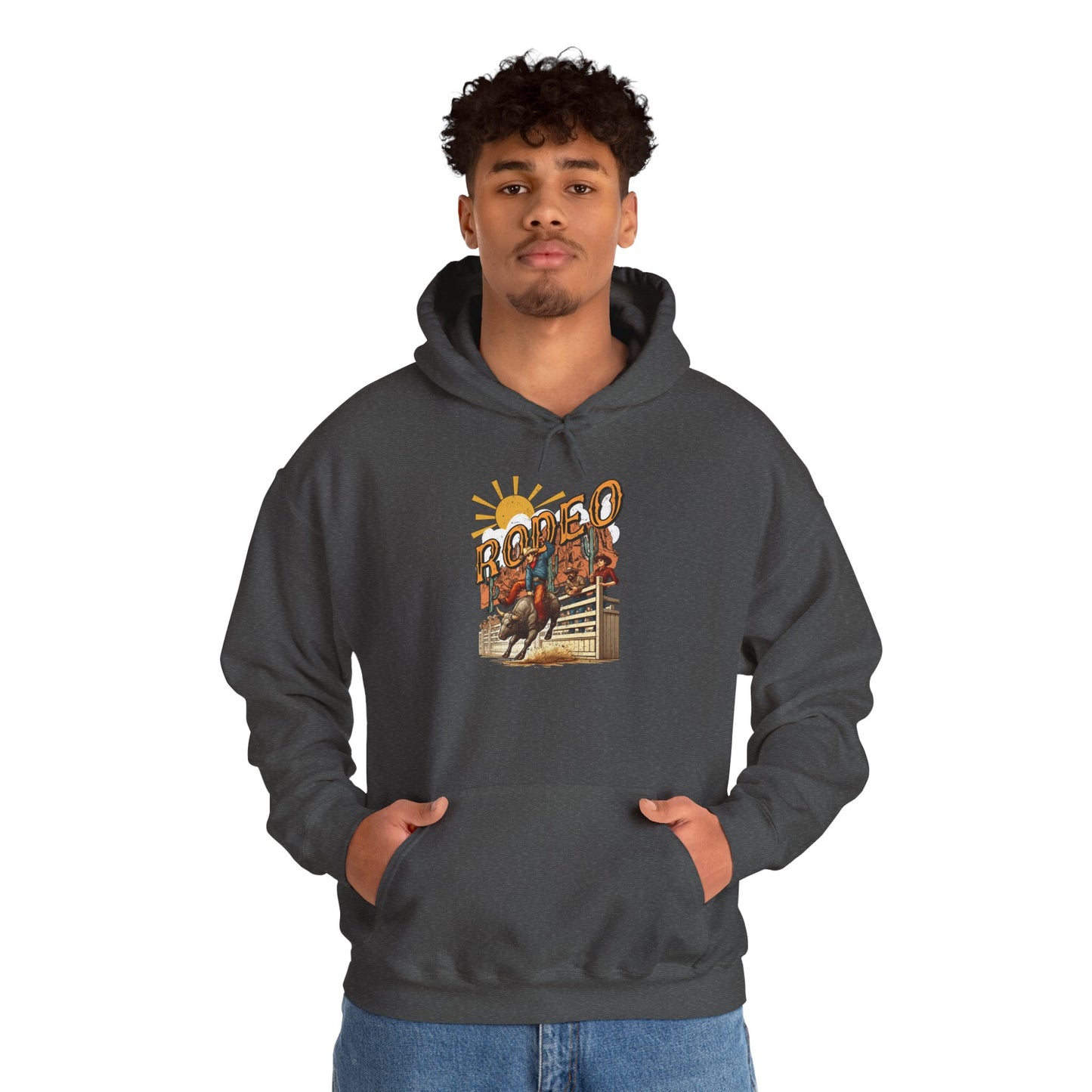 Rodeo Bull Rider Hoodie – Western Howdy Ranch Cowboys Bull Riding Pullover