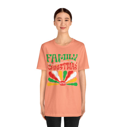 Family Christmas 2025 Shirt – Retro Groovy Matching Holiday Sunburst Tee
