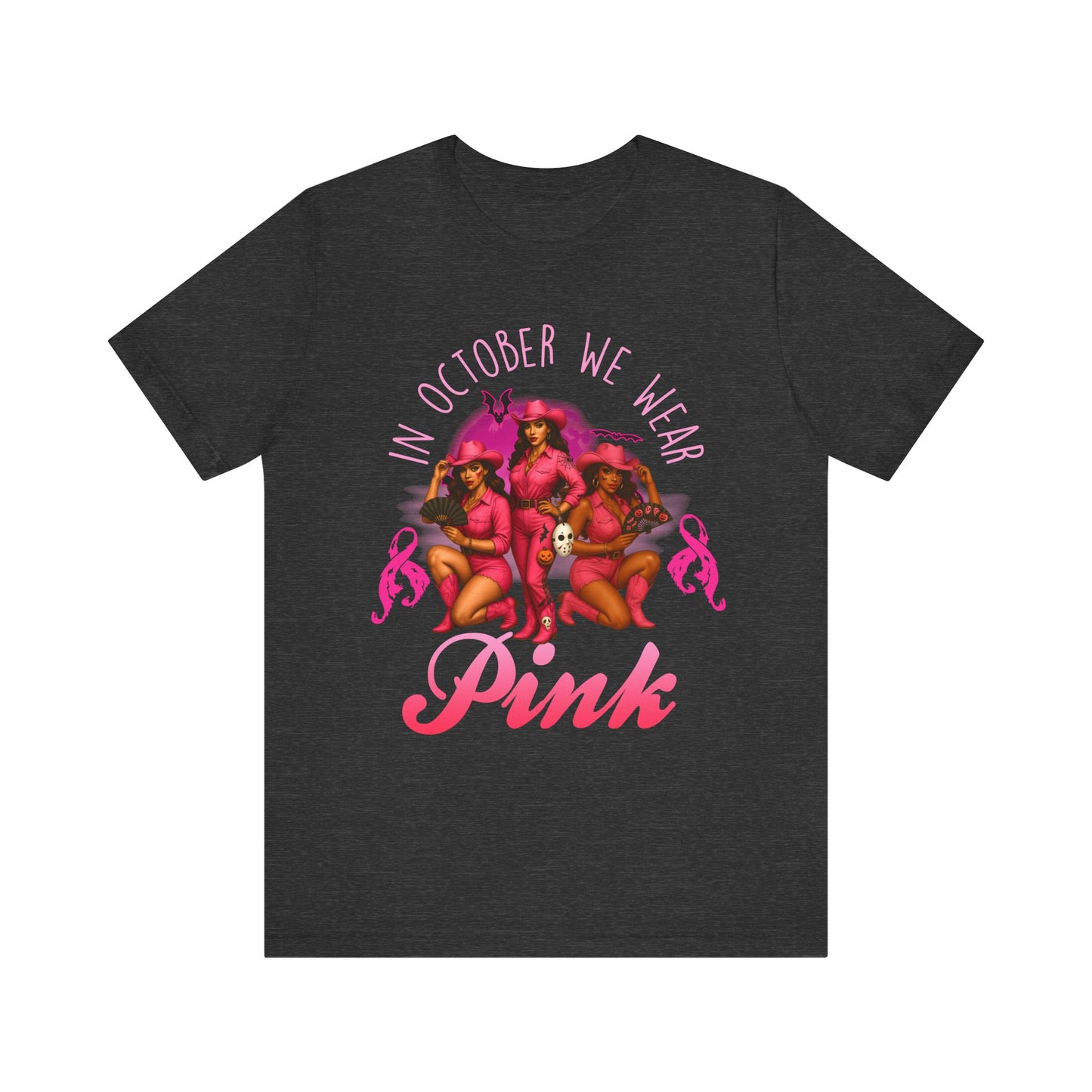 In October We Wear Pink Shirt – Western Cowgirl Breast Cancer Awareness Tee