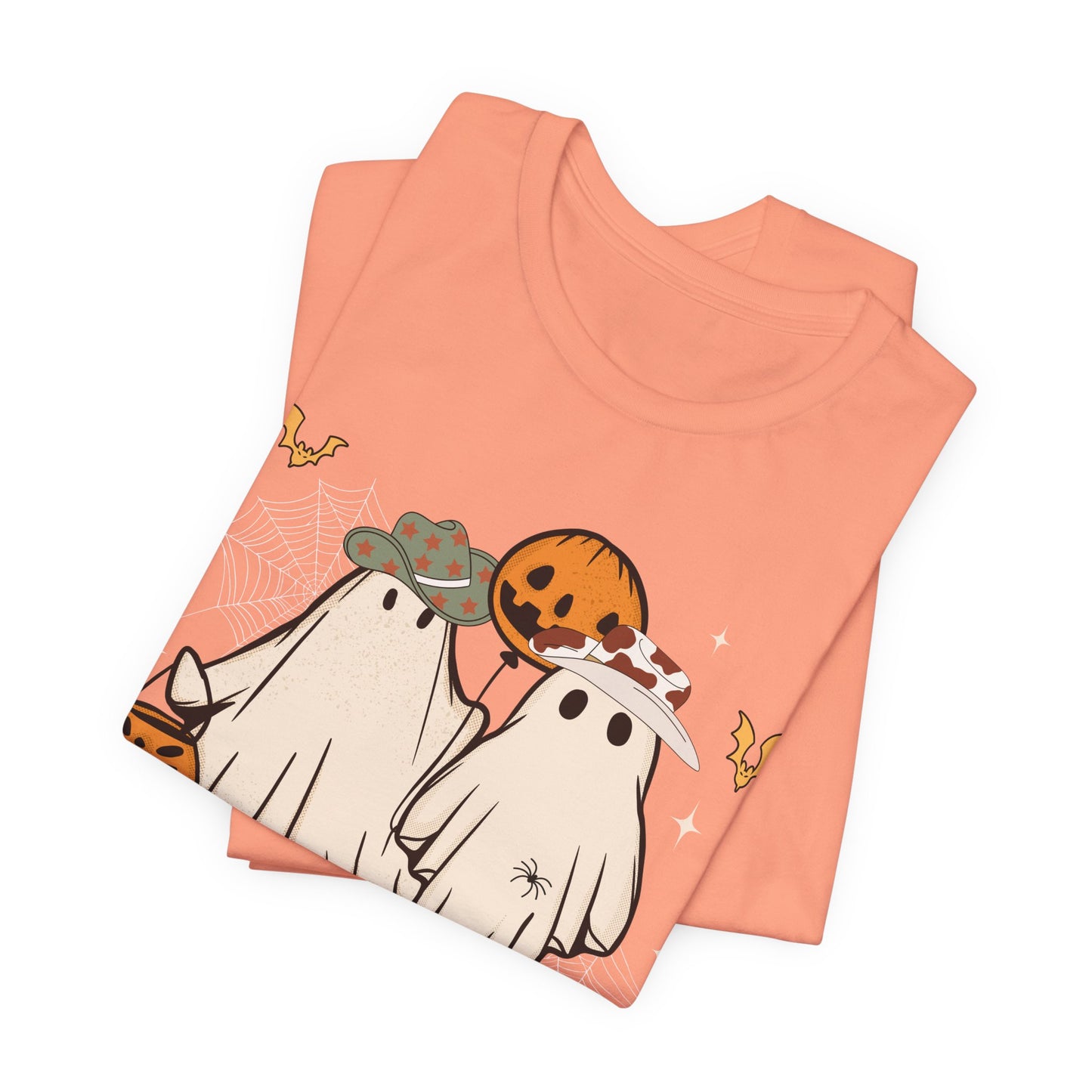 Ghostal Coastal Cowgirl T-Shirt, Western Ghost Halloween Tee, Spooky Cute Rodeo Shirt