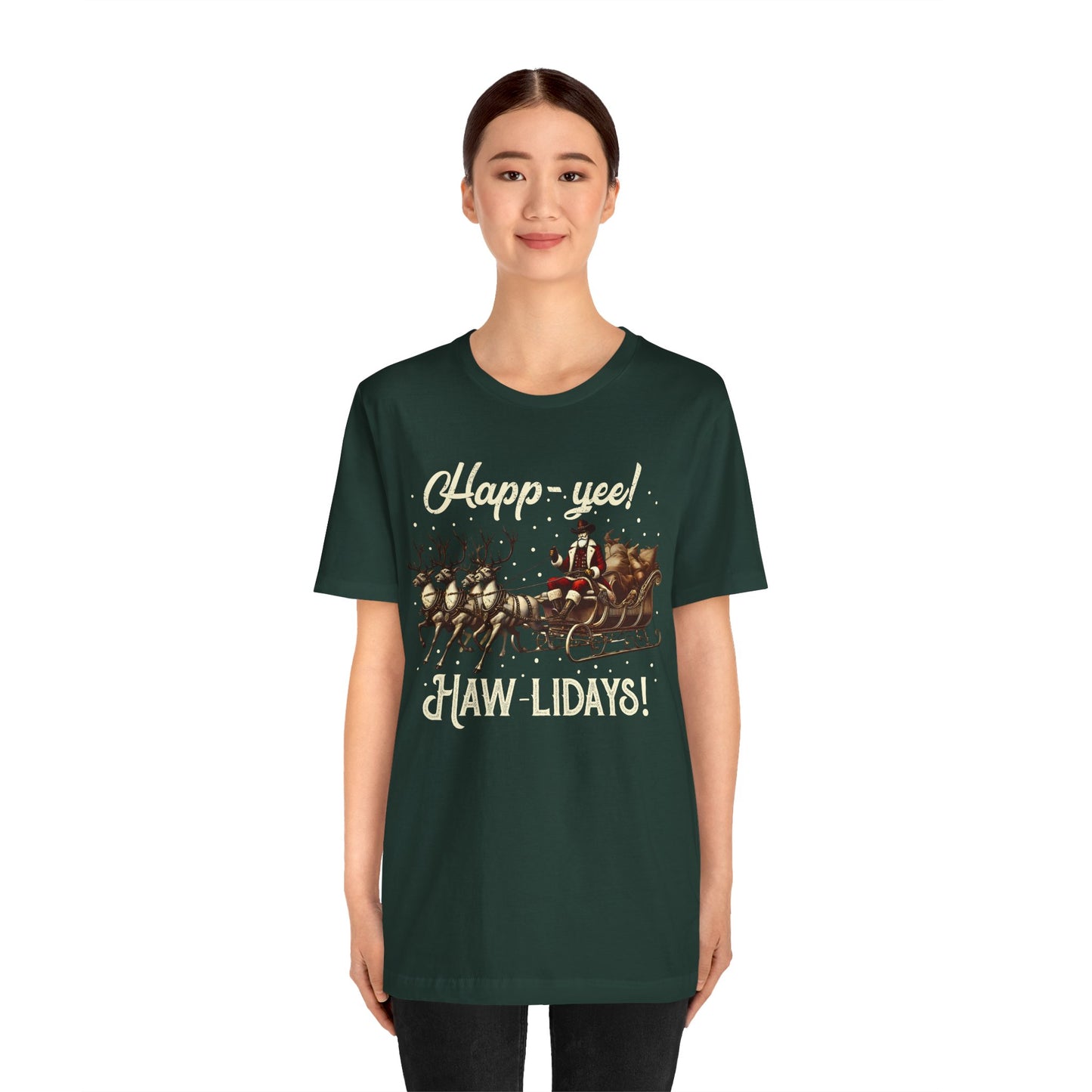 Happy Yeehaw Holidays Shirt – Funny Western Howdy Santa Christmas Tee