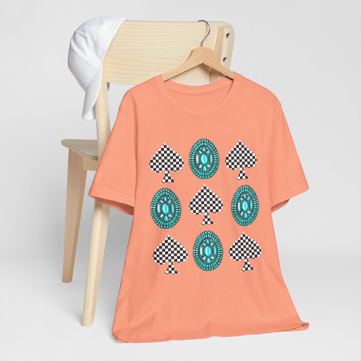 Western Turquoise Stone Shirt – Gemstone Playing Card Texas Rodeo Tee