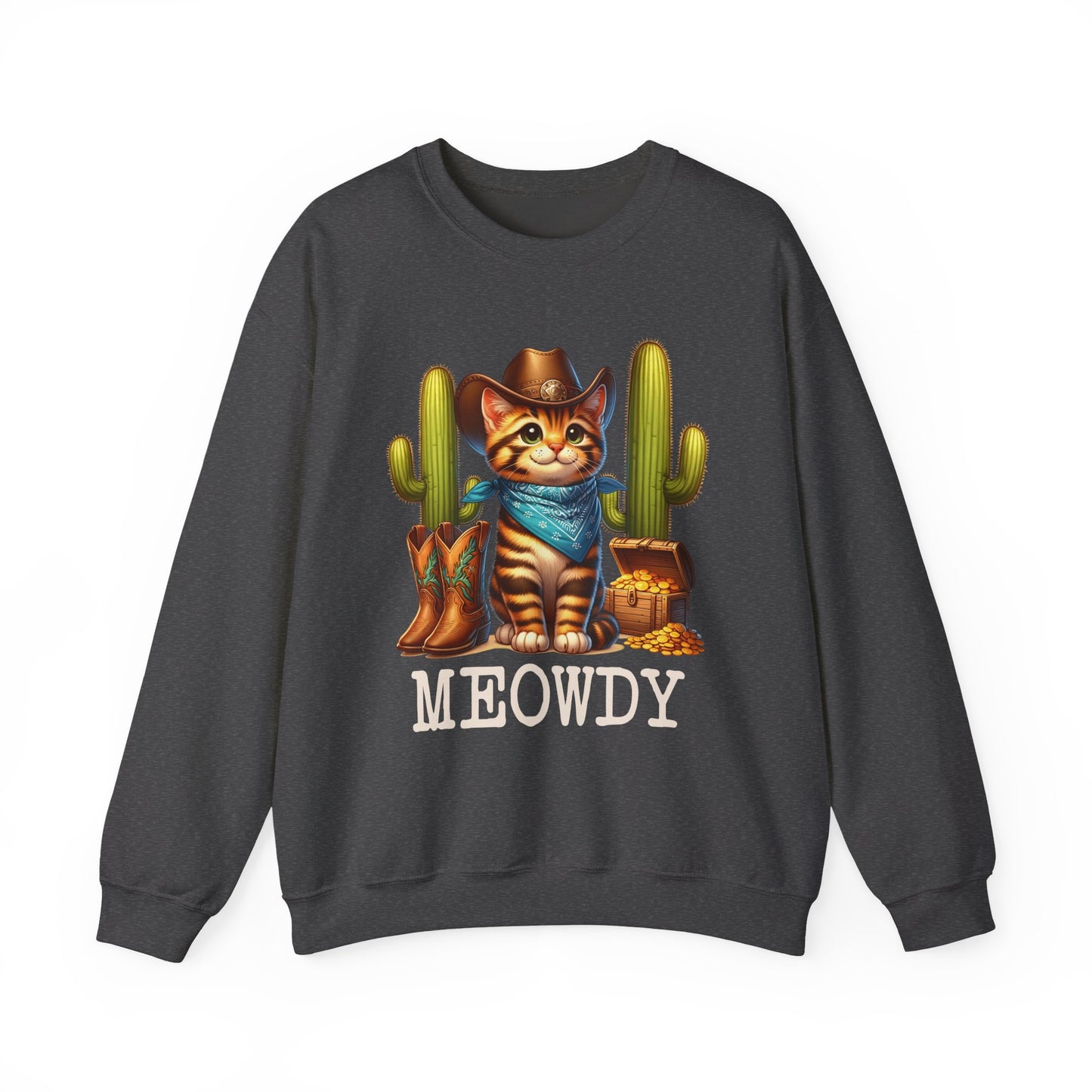 Meowdy Cowboy Cat Sweatshirt – Western Howdy Southern Country Cactus Pullover