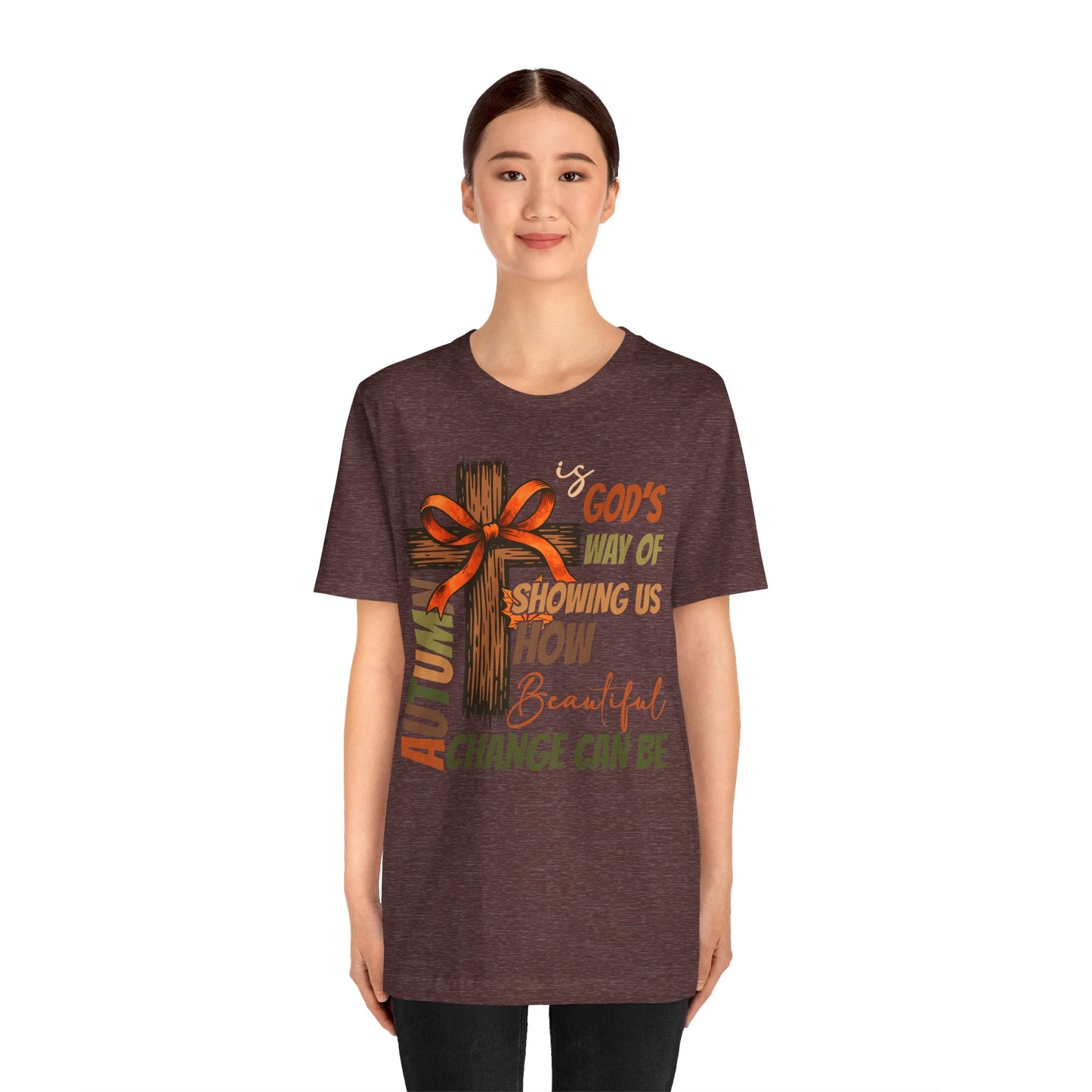 Autumn Is God’s Way Shirt – Coquette Bow Christian Cross Fall Thanksgiving Tee