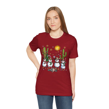Snowman Cowboy Christmas Shirt – Western Howdy Holiday Tee for Kids & Boys
