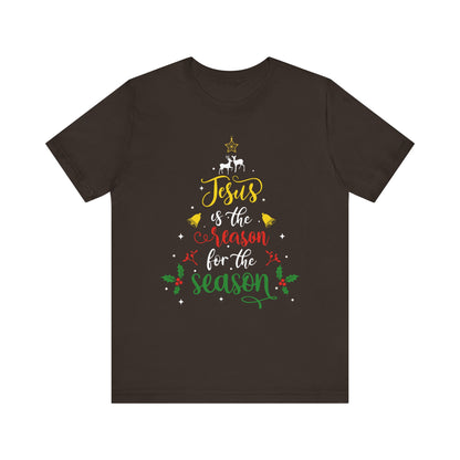 Jesus Is the Reason for the Season Shirt – Christian Christmas Tree Faith Tee