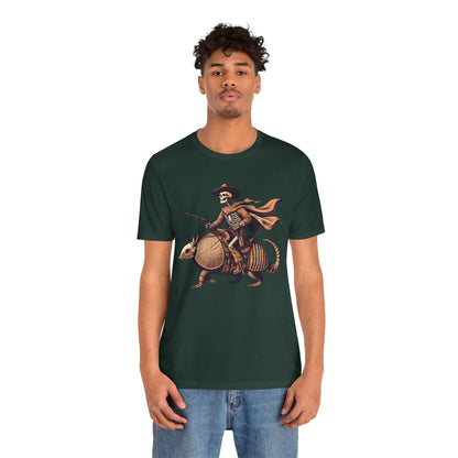Cowboy Skeleton Riding Armadillo Shirt – Howdy Western Texas Rodeo Tee