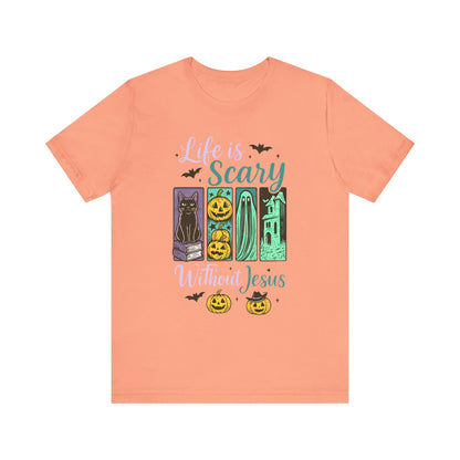 Life Is Scary Without Jesus Shirt – Christian Retro Halloween Faith Tee