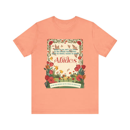 Abide in Me Shirt – Christian John 15:4 Bible Verse Floral Faith Graphic Tee