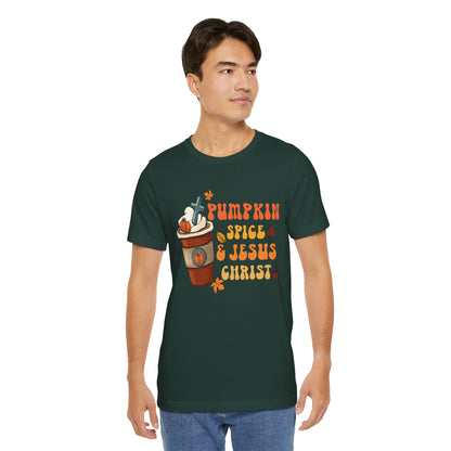 Pumpkin Spice Latte & Jesus Christ Shirt – Groovy Christian Fall Thanksgiving Tee