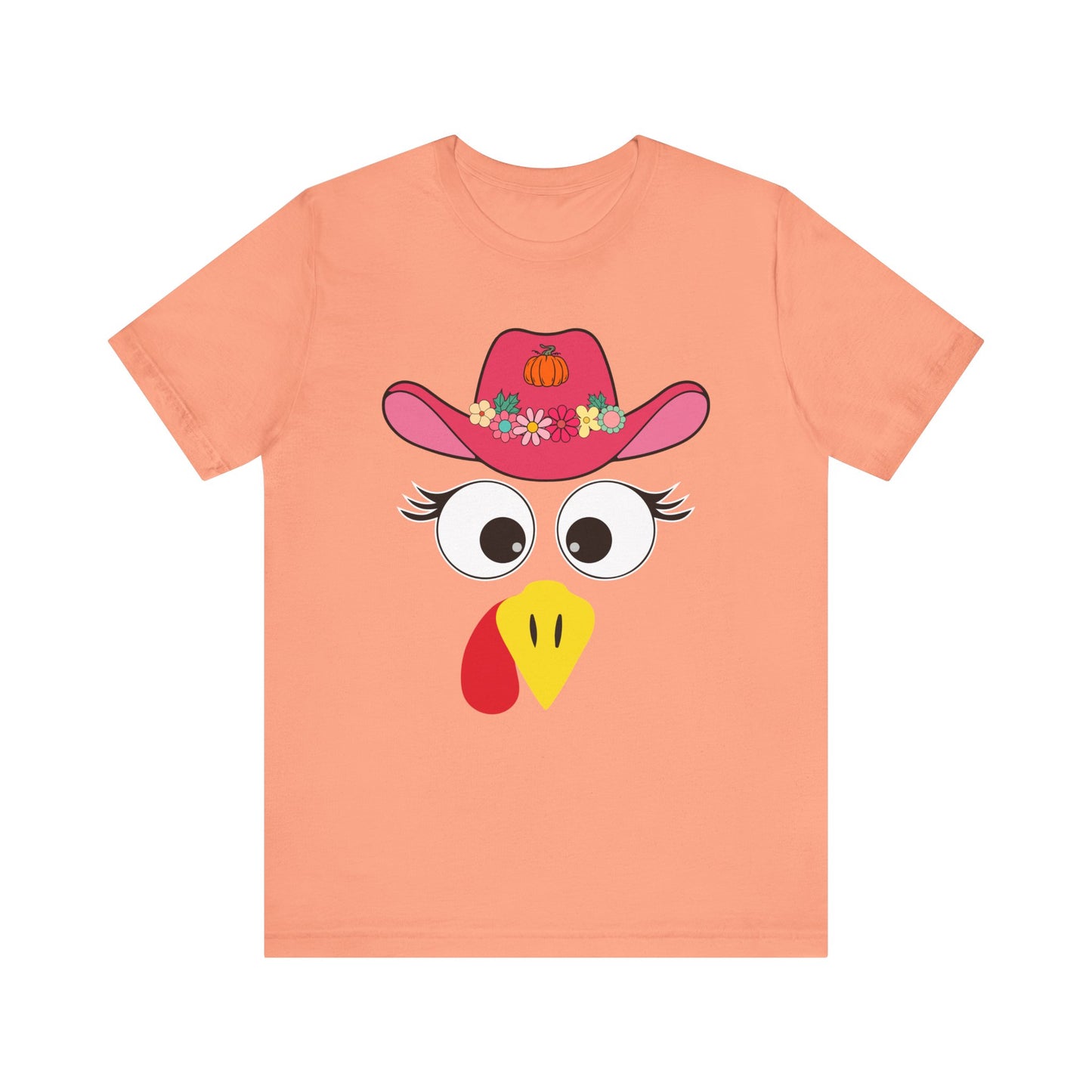 Thanksgiving Matching Couples Shirt Funny Turkey Face Cowboy Cowgirl Tee