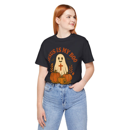 Jesus Is My Boo Shirt – Cute Christian Ghost Pumpkin Halloween Faith Tee